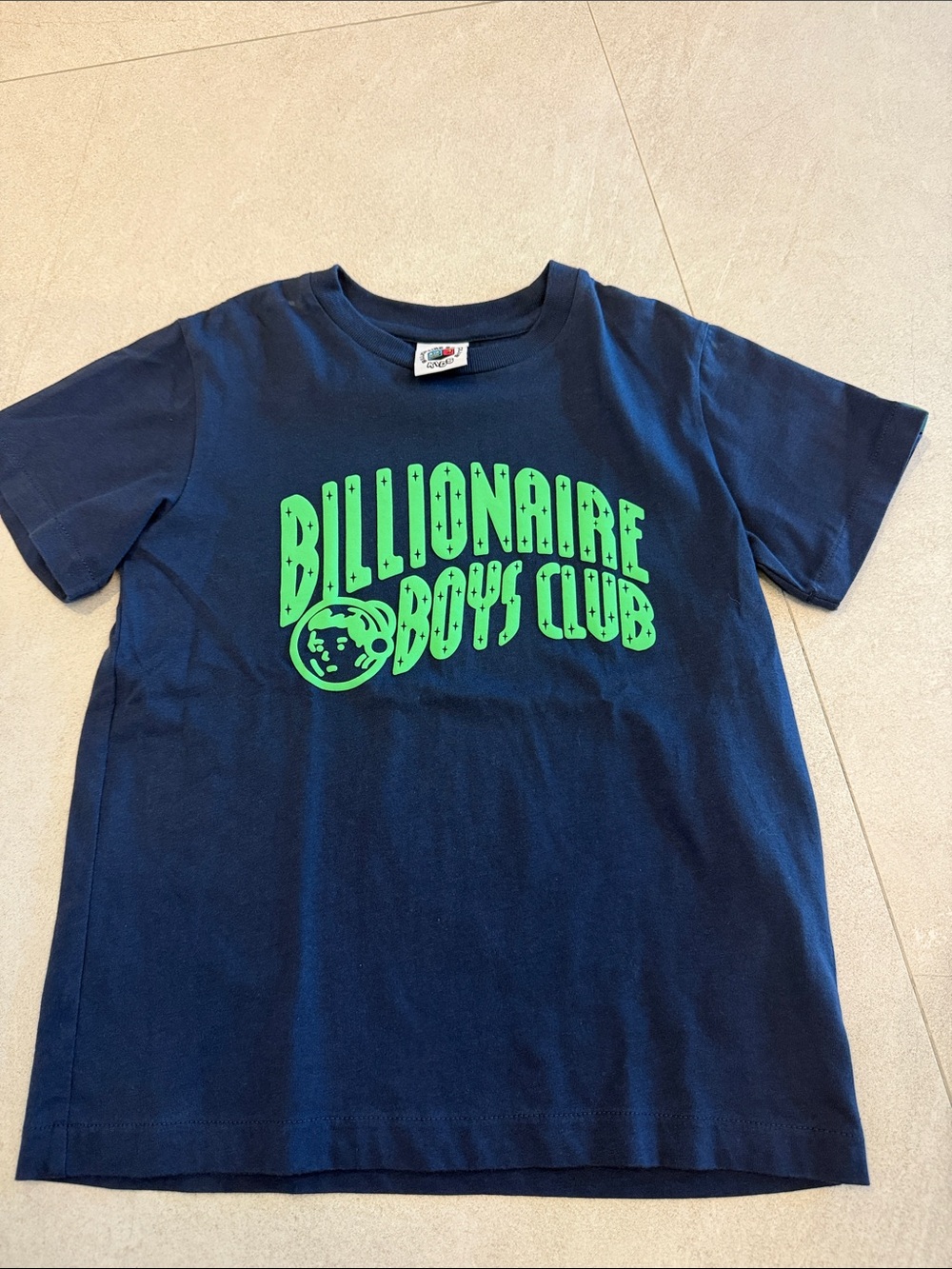 Billionaire Boys Club Navy Tee with Bright Green Logo